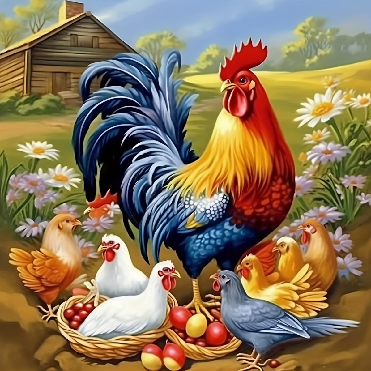 

Diy 5d Diamond Painting Kit - Rooster Design, Full Drill Round Diamonds, Acrylic Embroidery Craft For Home Decor, 7.9x7.9 Inches Rooster Diamond Painting Kits Diy Handmade Diamond Art Painting Kit