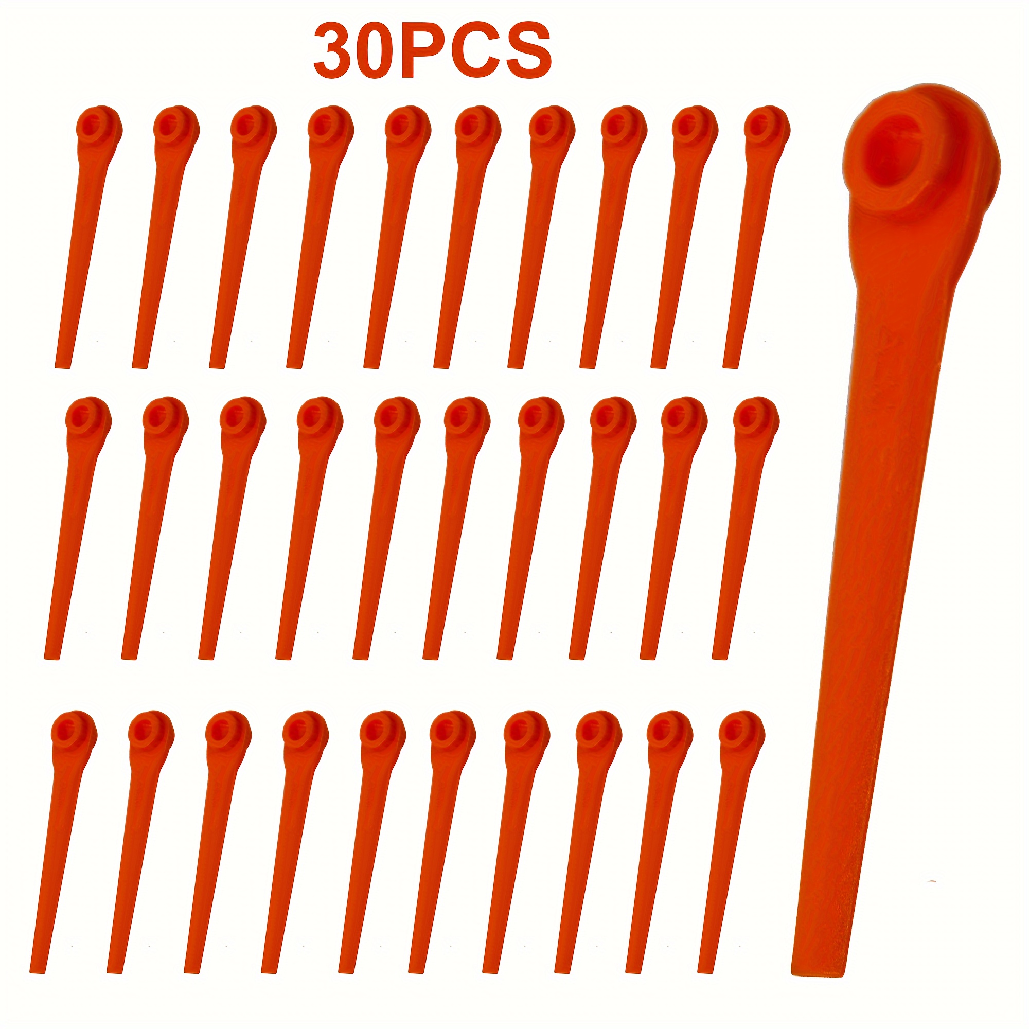 

30-piece L70 Hex Plastic Blades Set For Garden Lawn Mowers - Durable Replacement Trimming Accessories, Outdoor Power Equipment