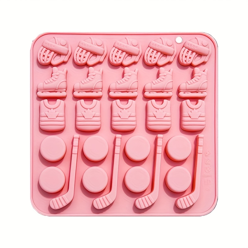 TEMU 1pc Hockey Theme Silicone Mold - Includes Jersey, Skates, Stick & Helmet Shapes For , Crafts, Soap, Epoxy Resin, Clay