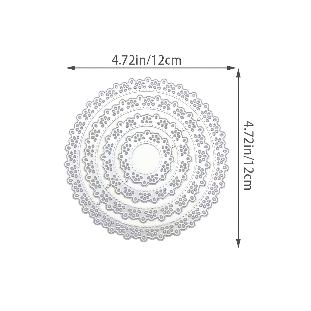 TEMU Round Lace Embossing Cutting Die For Card Making, Scrapbook, And Photo Album Templates. Metal Die For Cutting And Embossing With Lace For Card
