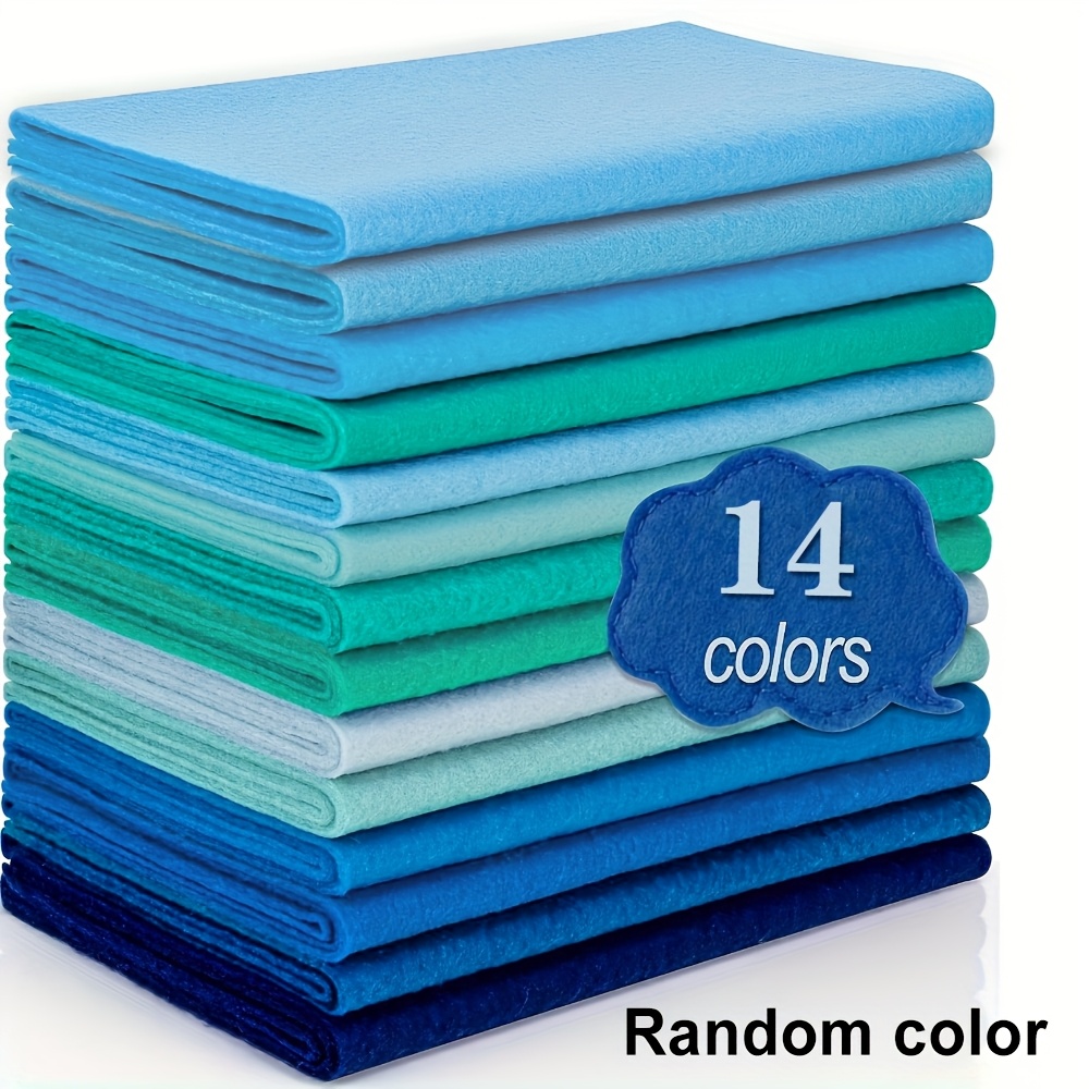 E-shop 14 Rollen 8"X35" 1mm Dicke Weiche Filz Stoffbahn 14 Sortierte Blaue Serie Farben Filz Pack Pastell Filzblätter für Basteln Nähen Quadrate