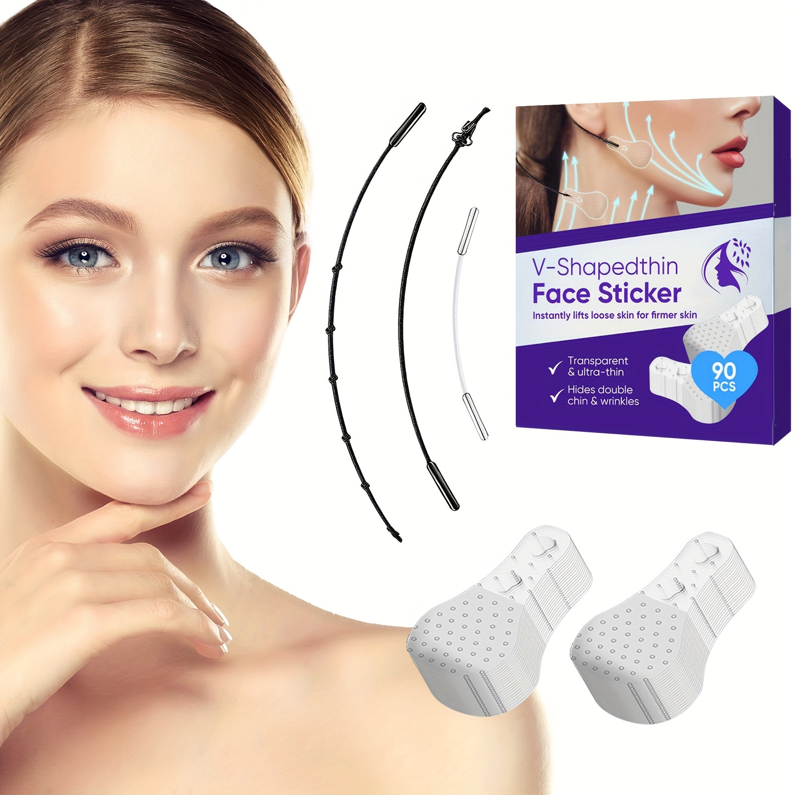 

90pcs , , V-shaped For Sagging , Double & Facial Wrinkles.