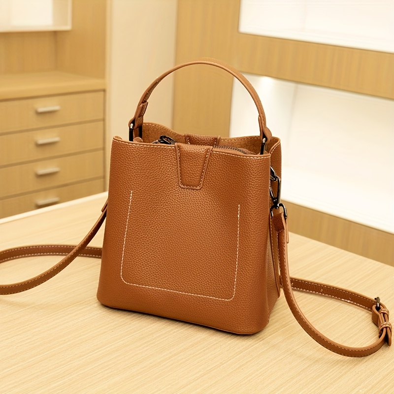 Sac à Main Bandoulière Cuir PU Marron - Neuf Avec étiquettes