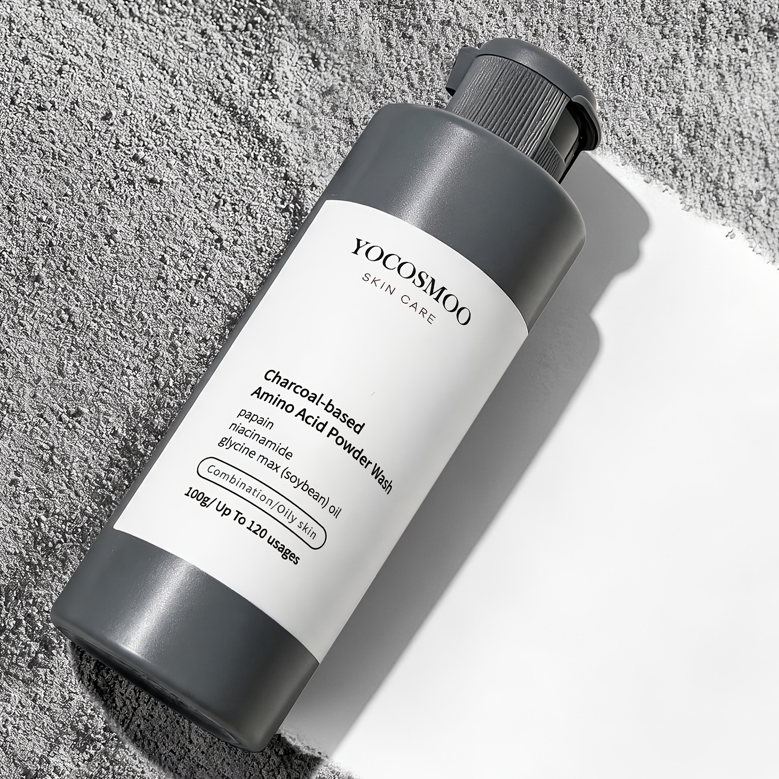 Image of Yocosmoo Charcoal-based Amino Acid Powder Wash Enzyme Powder Cleanser With Charcoal Powder Skincare Niacinamide Daily Powder Facial Cleanser
