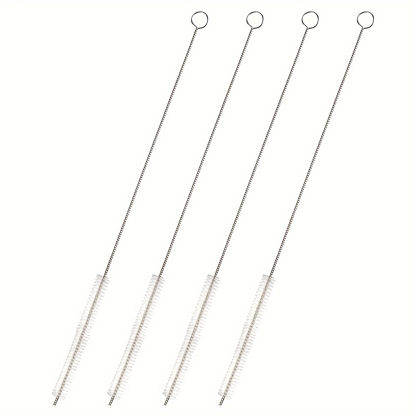 

4-piece Stainless Steel Straw Cleaners - Extra Long 12" Brushes For Reusable Straws, Water Bottles & Pipes