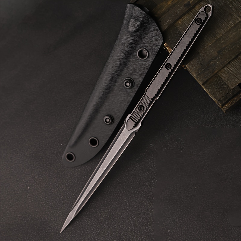

1pc Multi-function Camping Jungle Survival Knife Knife With K Sheath Sheathed Aviation Aluminum Handle Outdoor Tool Fixed Blade Knife Gift For Men