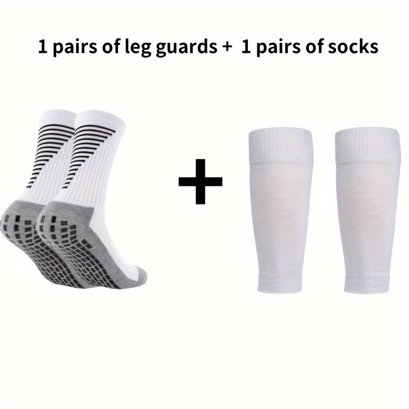 TEMU 3- Unisex Footwear Leg Guards, Polyester Knit Striped Pattern, Thick Bottom, - Athletic ,