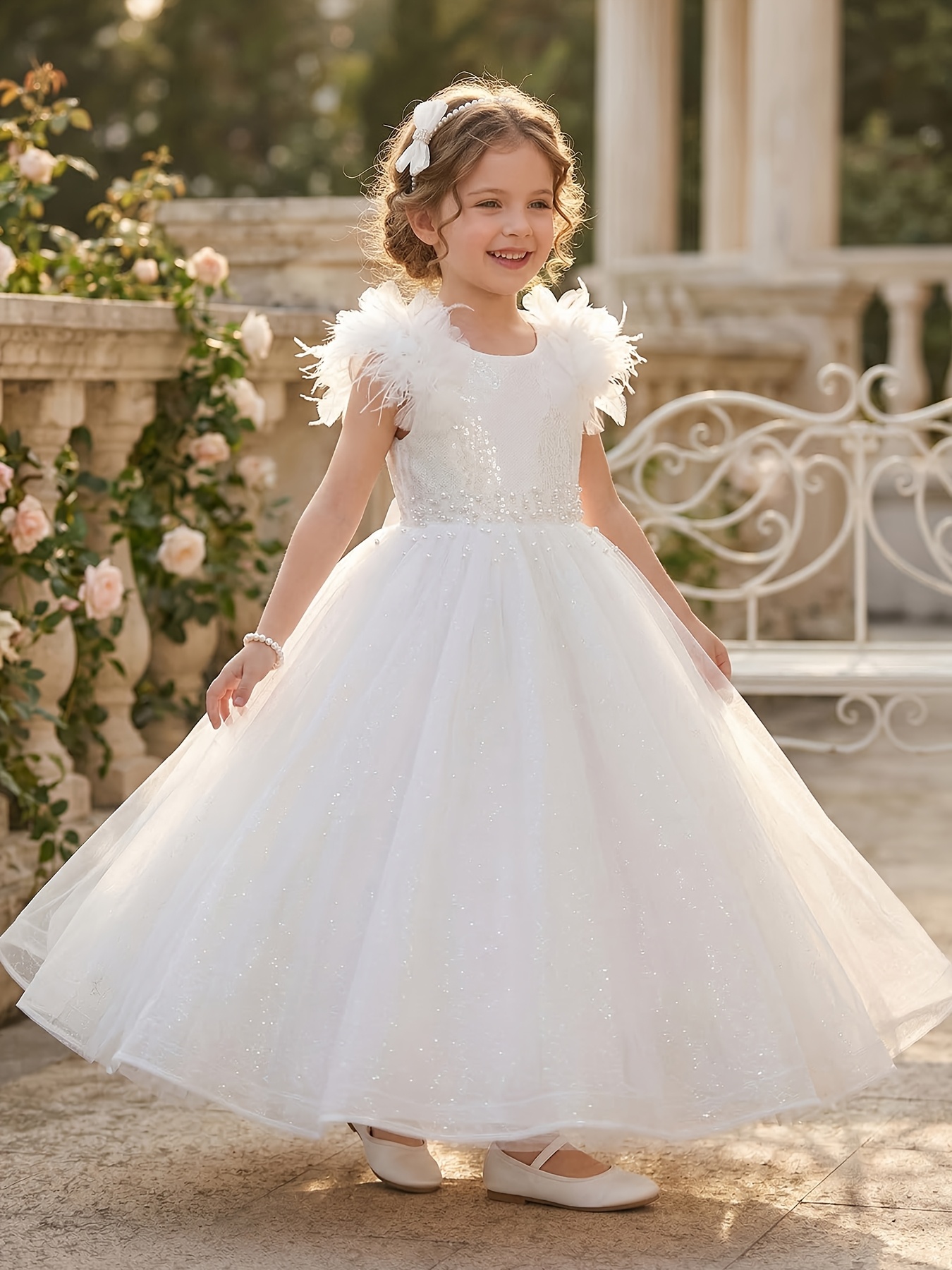 open lace back dress Baby Girls Puffy Easter Dress Toddler Birthday Costume Princess Dress main image 0