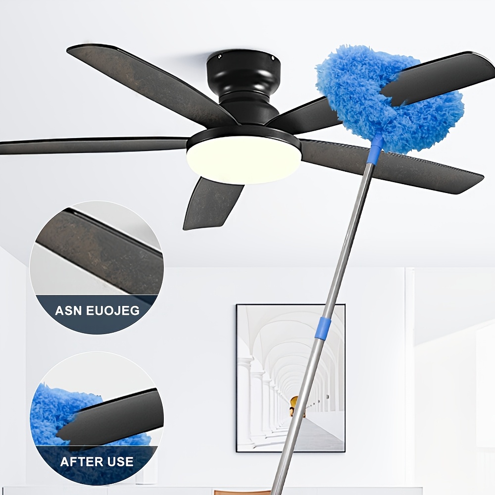 

1pc/2pcs Microfiber Ceiling Fan Duster - Extends Up, Long-, Dust-locking, Reusable, And Machine Washable Cleaner Brush For Effortless Cleaning