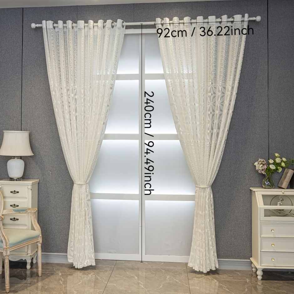 TEMU 1 rideau transparent de luxe blanc, moderne, minimaliste et - Facile à installer, convient pour balcon, chambre, salon et bureau, décoration de