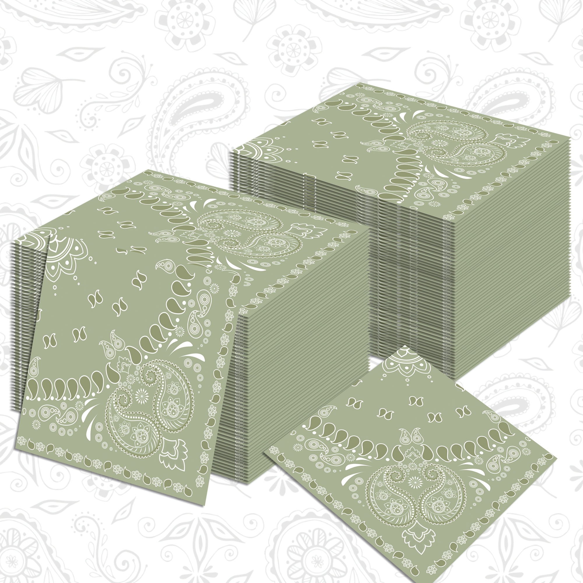 TEMU Set Of 20 Disposable Cocktail Napkins Featuring Paisley Print, Perfect For Parties, Banquets, Birthdays, Weddings, Charity Events, And Holiday