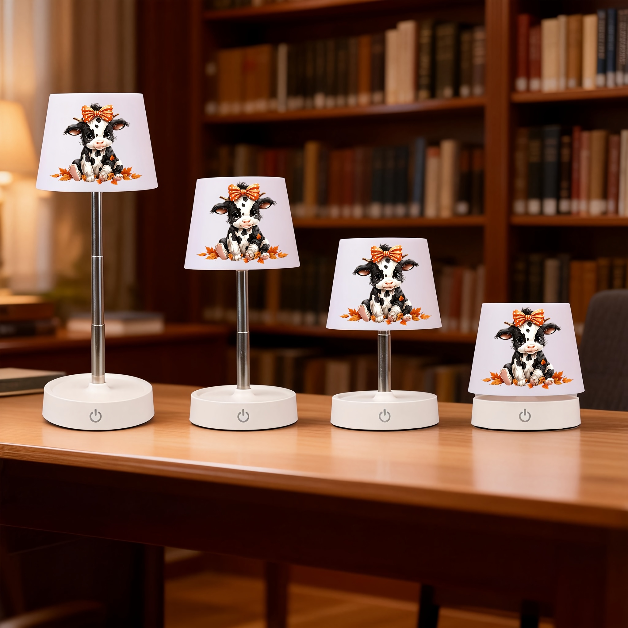 Cartoon Cow Adjustable Height Desk Lamp, Soft Glow
