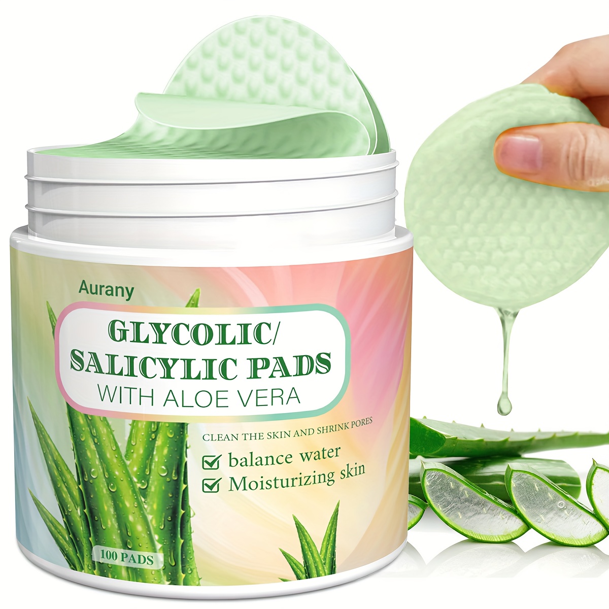 with Salicylic Acid, Aloe Vera * and Centella Asiatica Extract,  Glycolic/Salicylic Pads Offer Daily Moisturizing and Cleaning. Unisex for *  Types (100 Pads/box) a Gift * for the Christmas, Halloween, ...