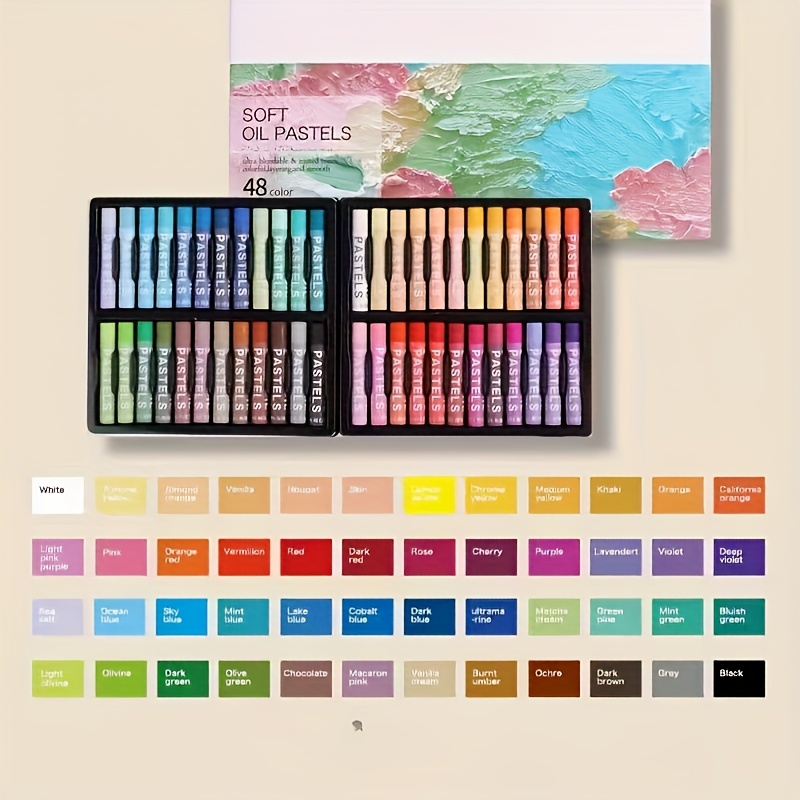 A Collection Of Vibrant Oil Pastel Art Materials, Ideal For Professional Artistic