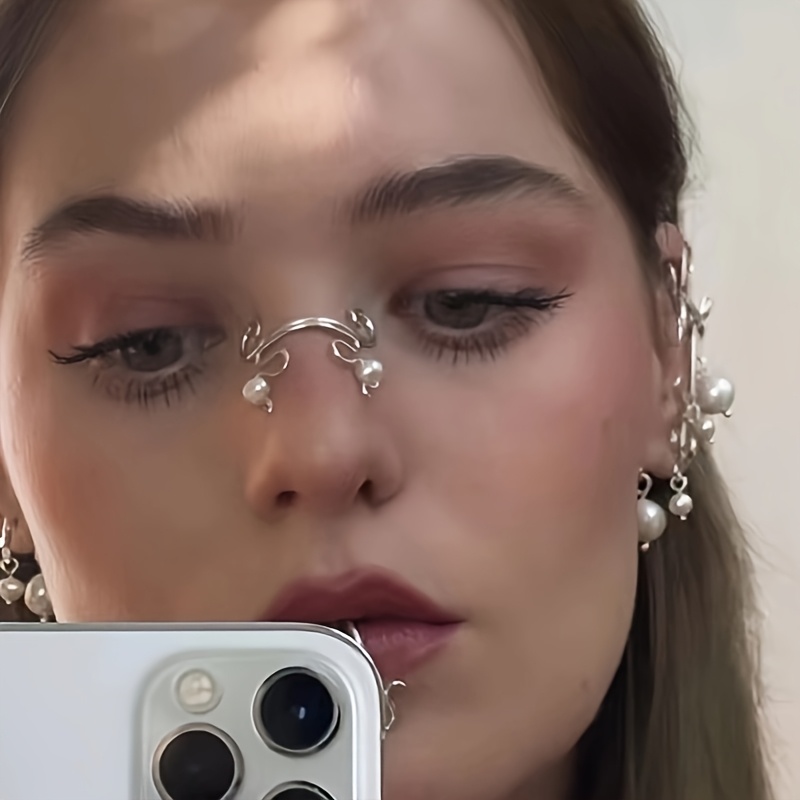 TEMU 1pc Pince à Nez, Ornement de Nez Style Élégant , Bijou de Nez Facile et 3D Perçage, Accessoire de Mode pour Femmes