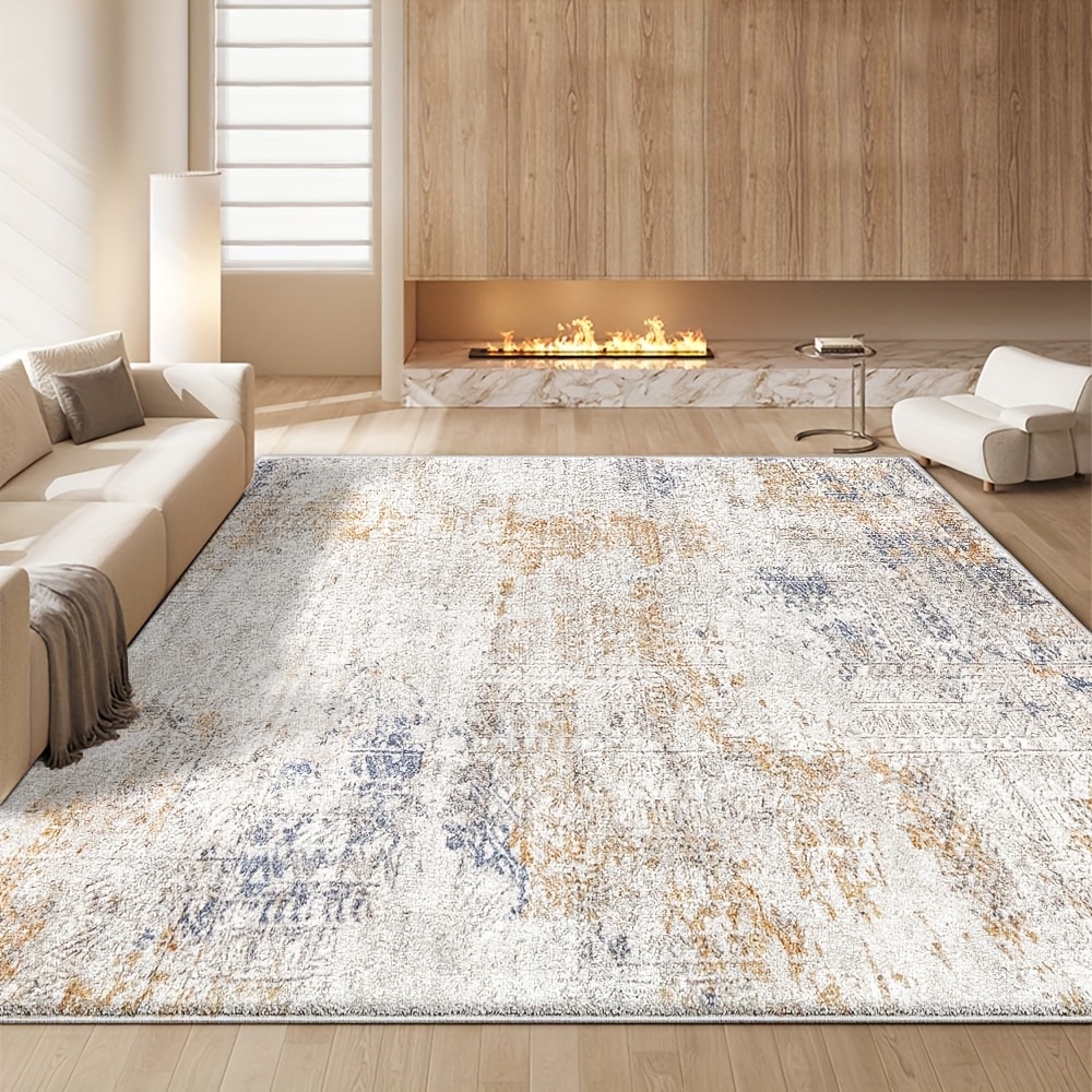 TEMU 1pc 2026 New Style Velvet Carpet, High-end Design Nordic Style, Thickened Multiple Sizes , Romantic Atmosphere, Velvet Carpet Machine Washable,