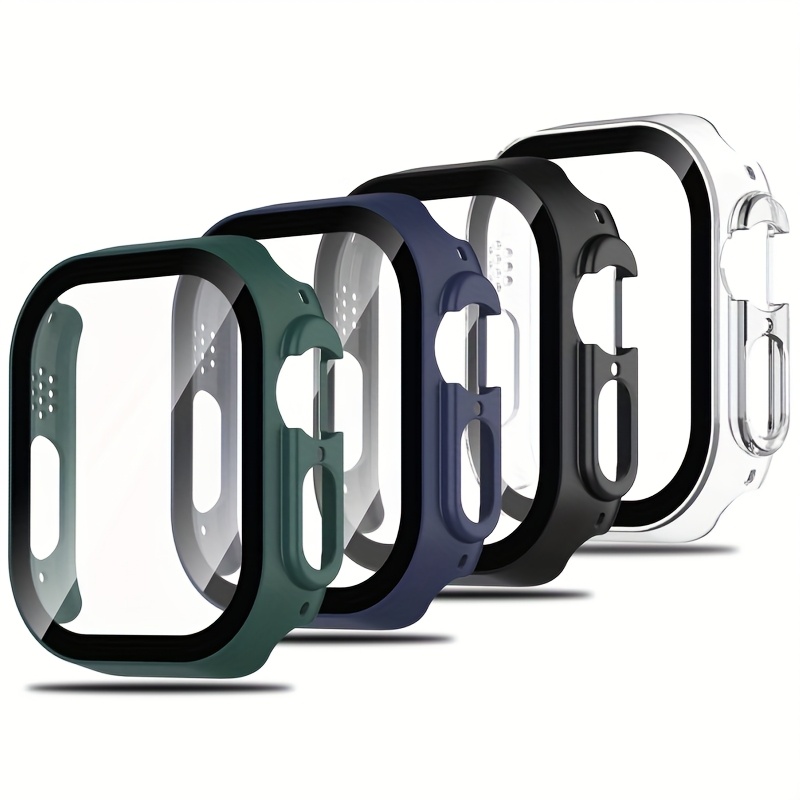 Image of 4pcs Set Of Protective Cases For Watch /ultra 2/ultra, With Screen Protector, Size 49mm, Built-in Hard Case, Scratch-resistant Tempered Glass Film, Suitable For 49mm Watch