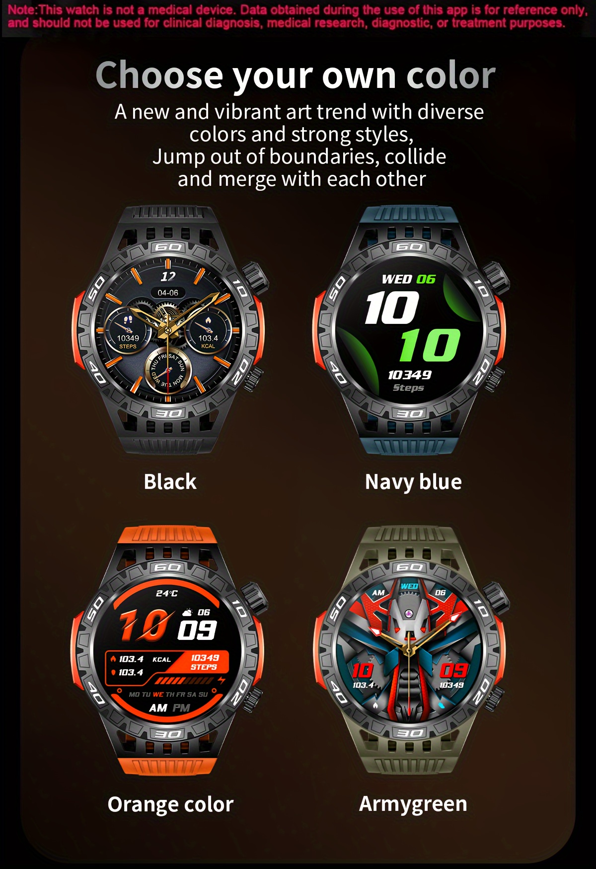 1 montre intelligente de survie air, avec écran led de 1.46 et batterie de 450 mah, podomètre , moniteur de fitness, cadeau pour femmes et hommes, compatible avec iphone et détails 13