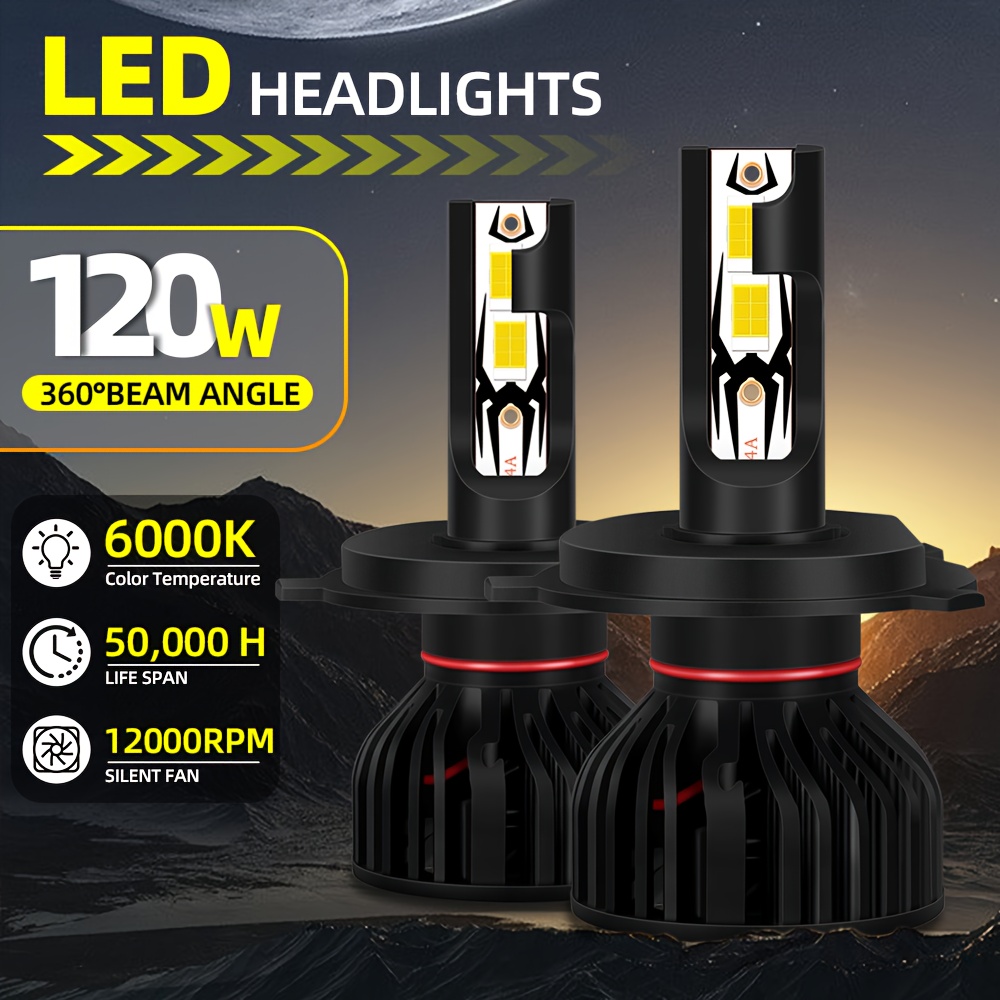 2 kosa H7 H1 LED žarnic za žaromete, 9005 9006 H11 H4 HB3 HB4 H8 H9 Super Svetle Bele, 850% Svetlejše Visoka Svetilnost 12V Univerzalno Primerno