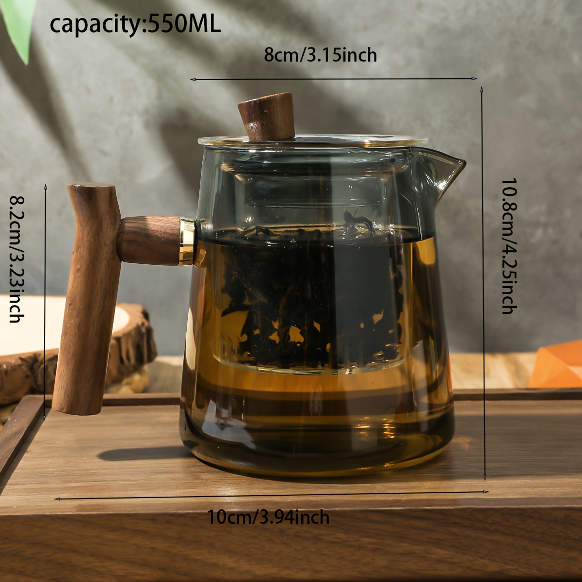 Glass Teapot Tea Maker with Elegant Cup, High-End Tea Set