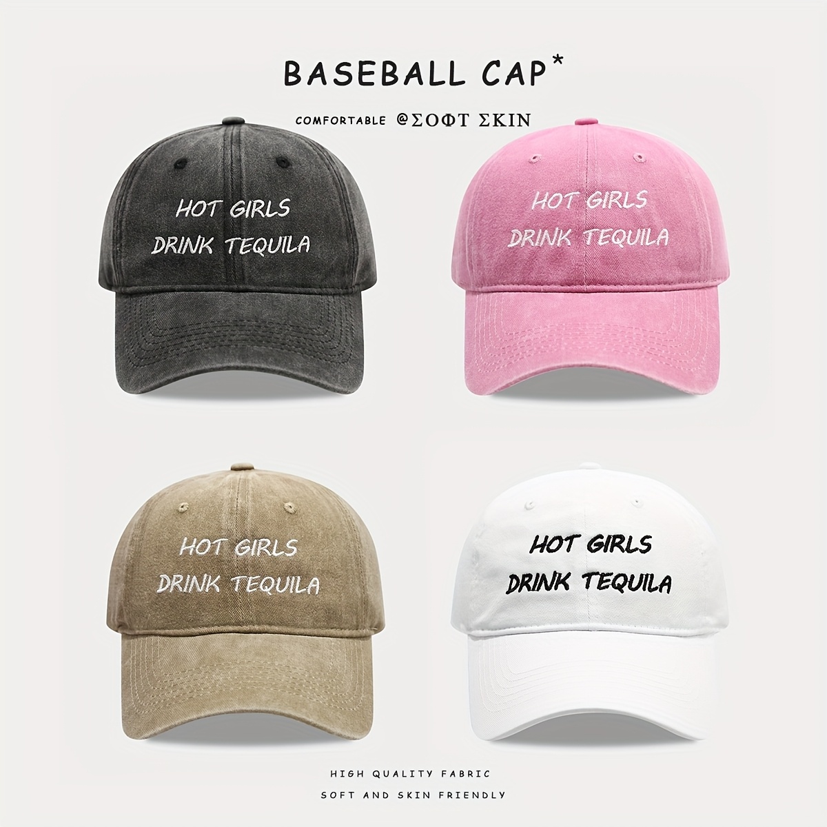 Letter Embroidery Baseball Cap, Comfortable & Washable