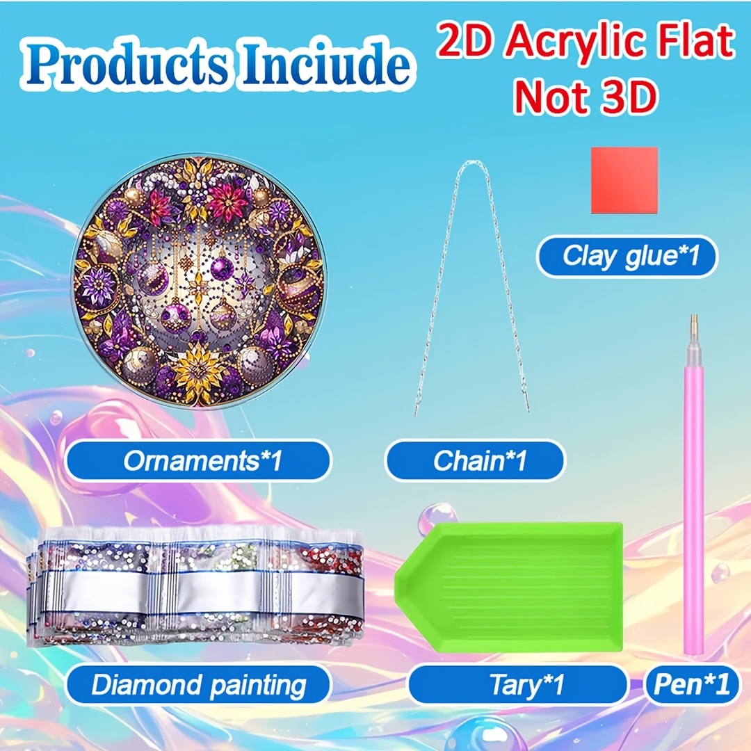 Irregular Diamond Art Pendant for Floral Theme