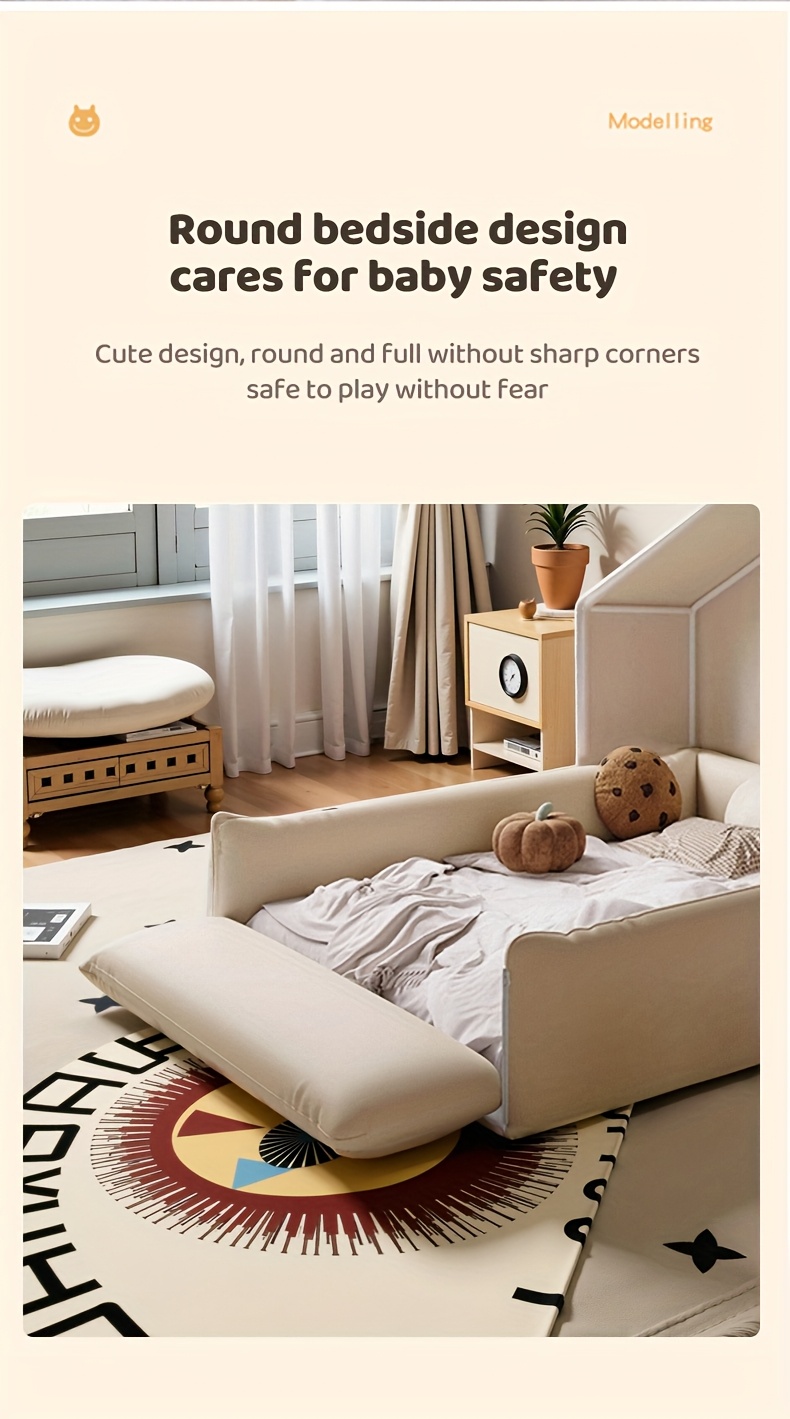 Convertible Baby Crib With Safety Enclosure & Guardrails - Multifunctional, Playpen Crib, Tree-Shaped Fabric Tent Mattress, Montessori Playhouse. Practical Bedroom Furniture, Suitable For Boys, Girls And Teens No Mattress Required