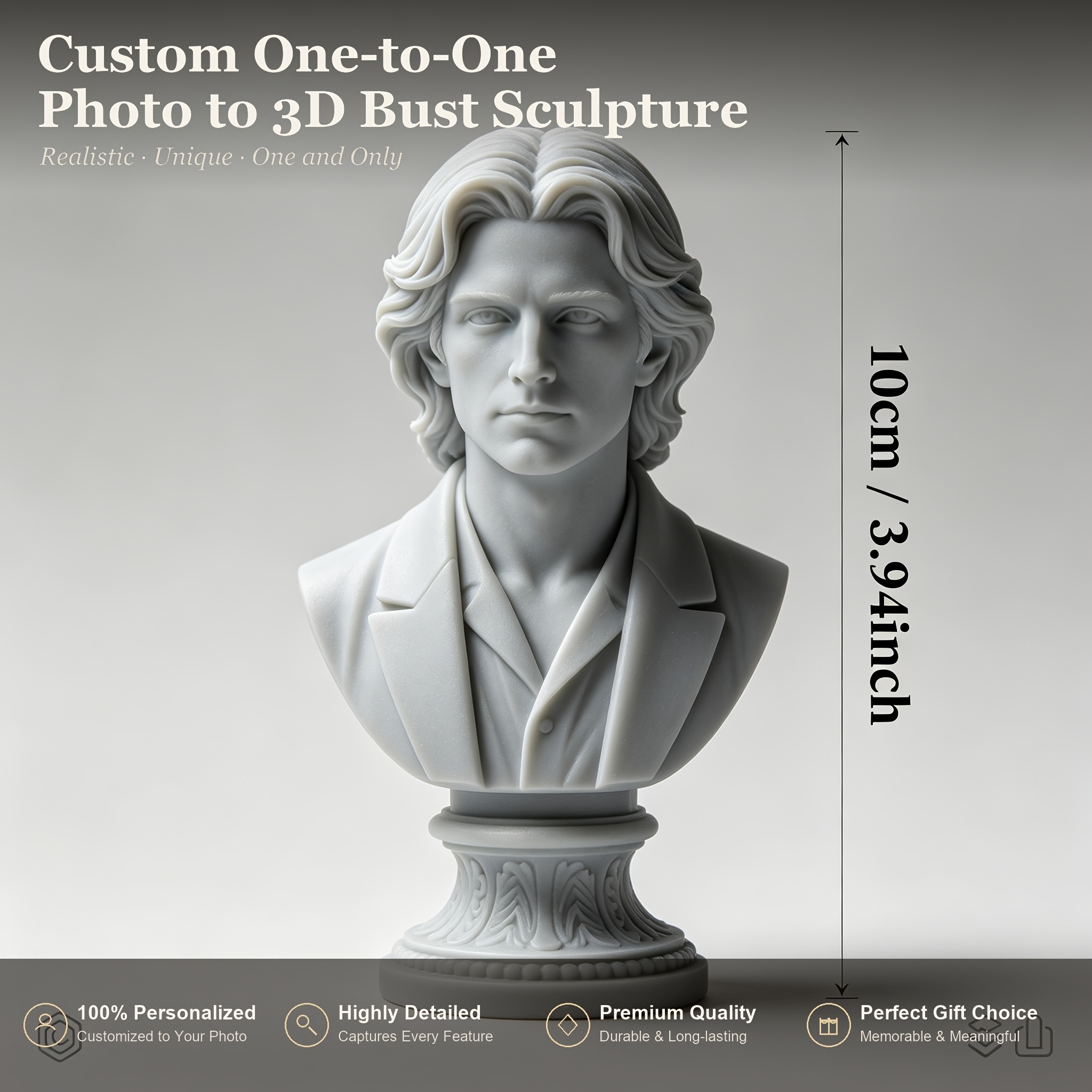 TEMU Anime Figure Statue, Bust, And Model - 1:6 Scale 3.94-inch Real-scene Photo 1:1 Reproduction Portrait Model, Personalized Poseable Figure,