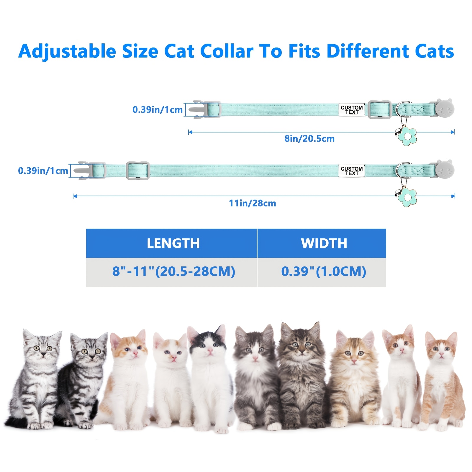 Customized Luminous Cat Collar with Laser Engraved Information