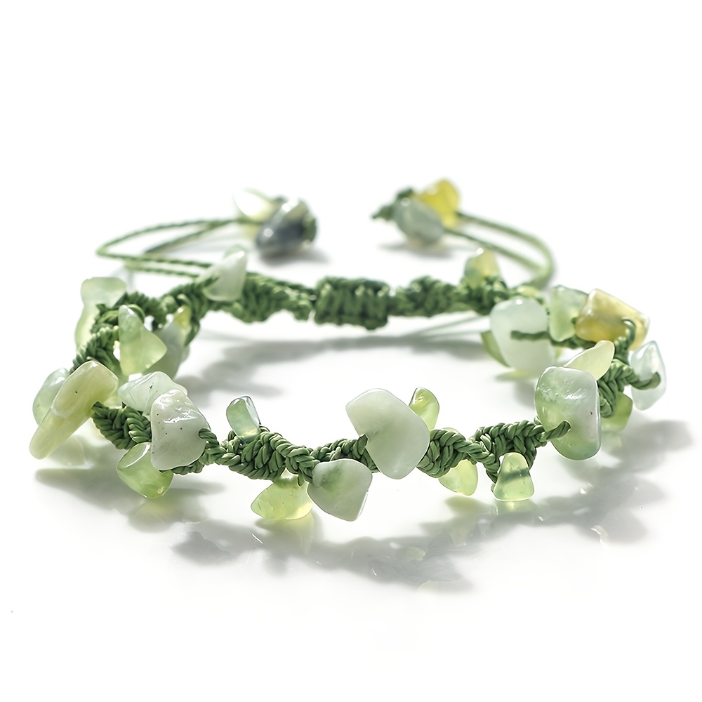 TEMU 1pc Fashionable Style Adjustable Size Rope Green Bracelet Men Women Wear Casual Daily Bangle