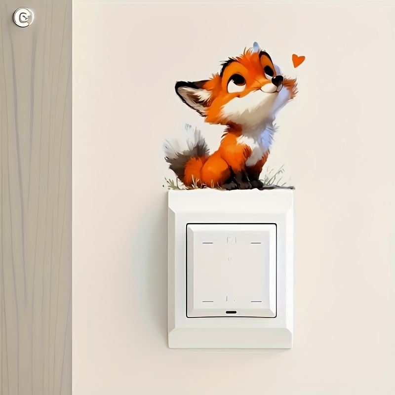 Cute Little Fox Switch Sticker for Home Decor