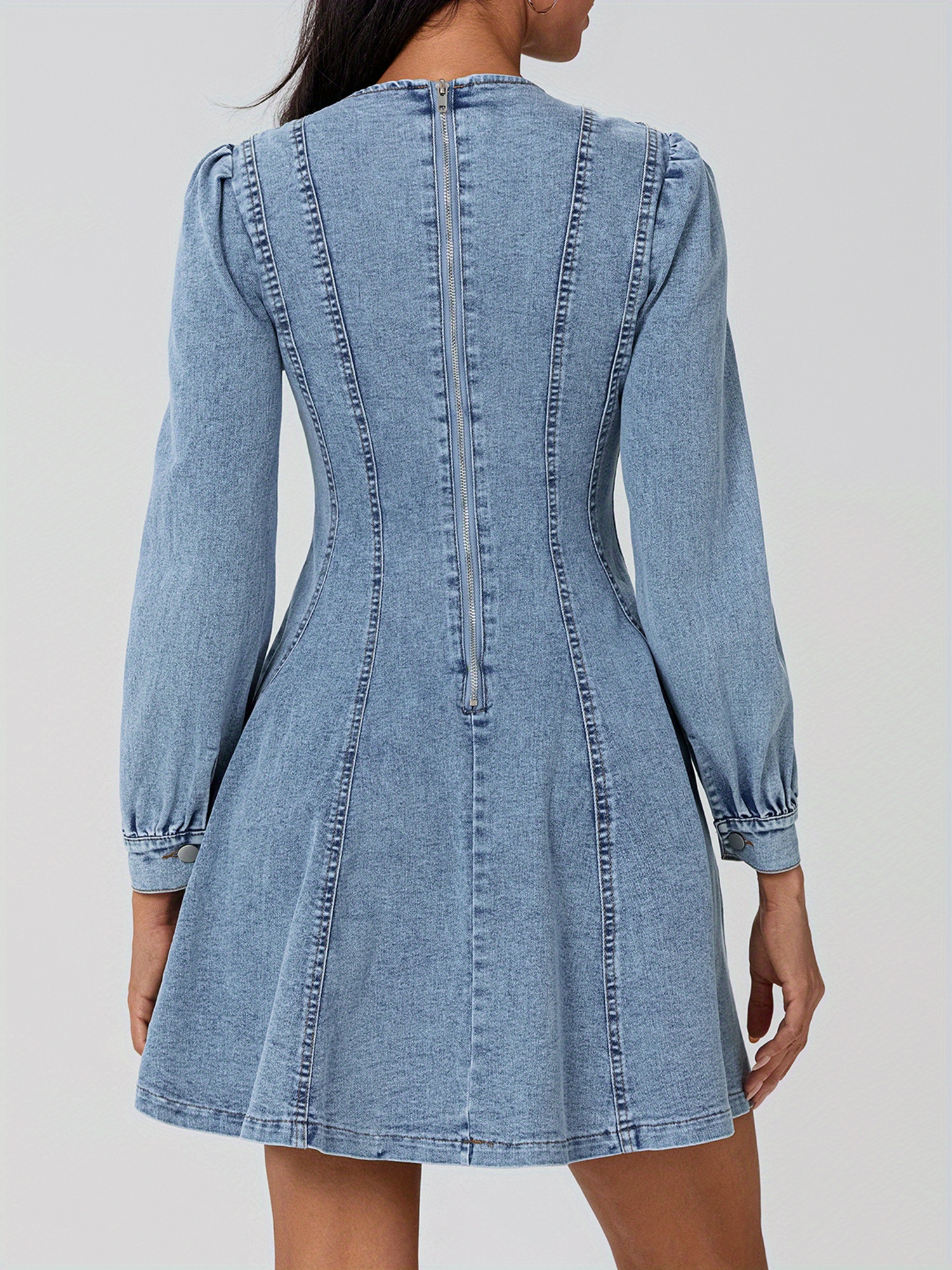 white christmas dresses Women's Solid Blue Spread Collar Denim Dress – Levis India Store main image 0