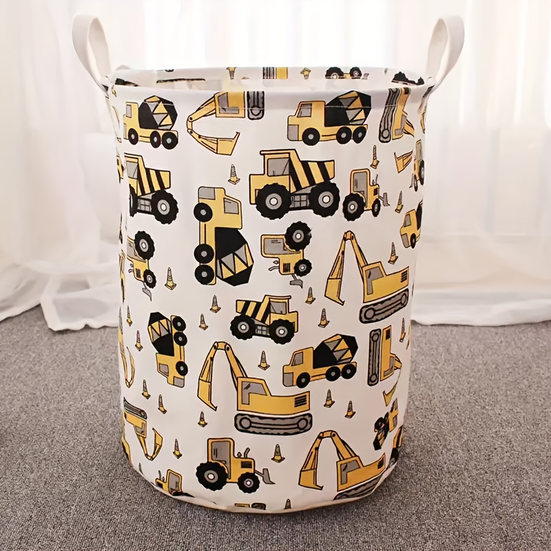 Image of 1pc, Collapsible Clothes Organizer Basket With, Large Cute Light Weight For Home, Dirty Clothes Storage Basket For Organizers Basket Sundries Storage Barrel, Under-bed Storage