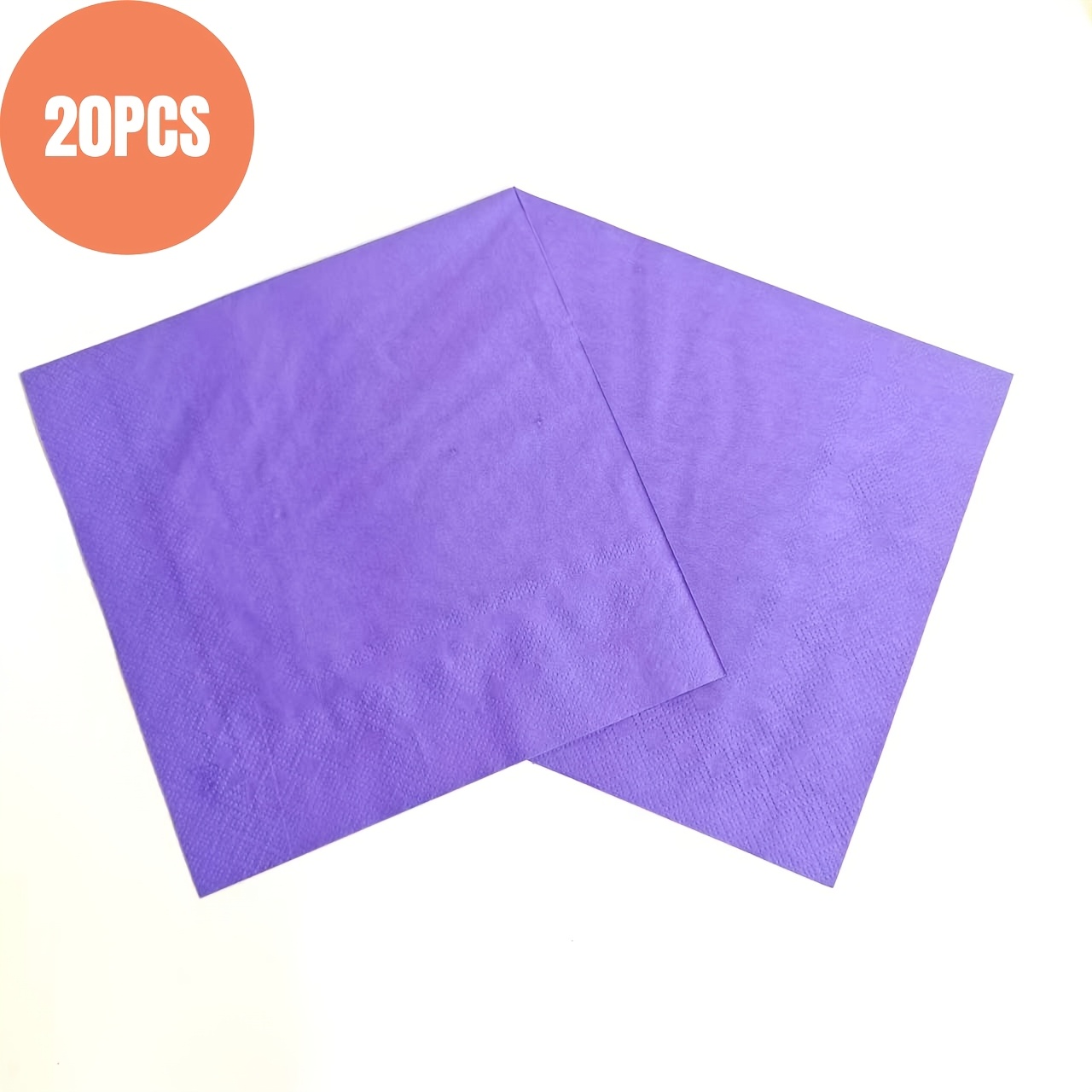 TEMU Purple Napkins, 2-ply, 6.5 X 6.5 Inches, Dinner Napkins, Disposable Party Napkins, For Lunch, Dinner, Easter, Christmas, Weddings, Parties For