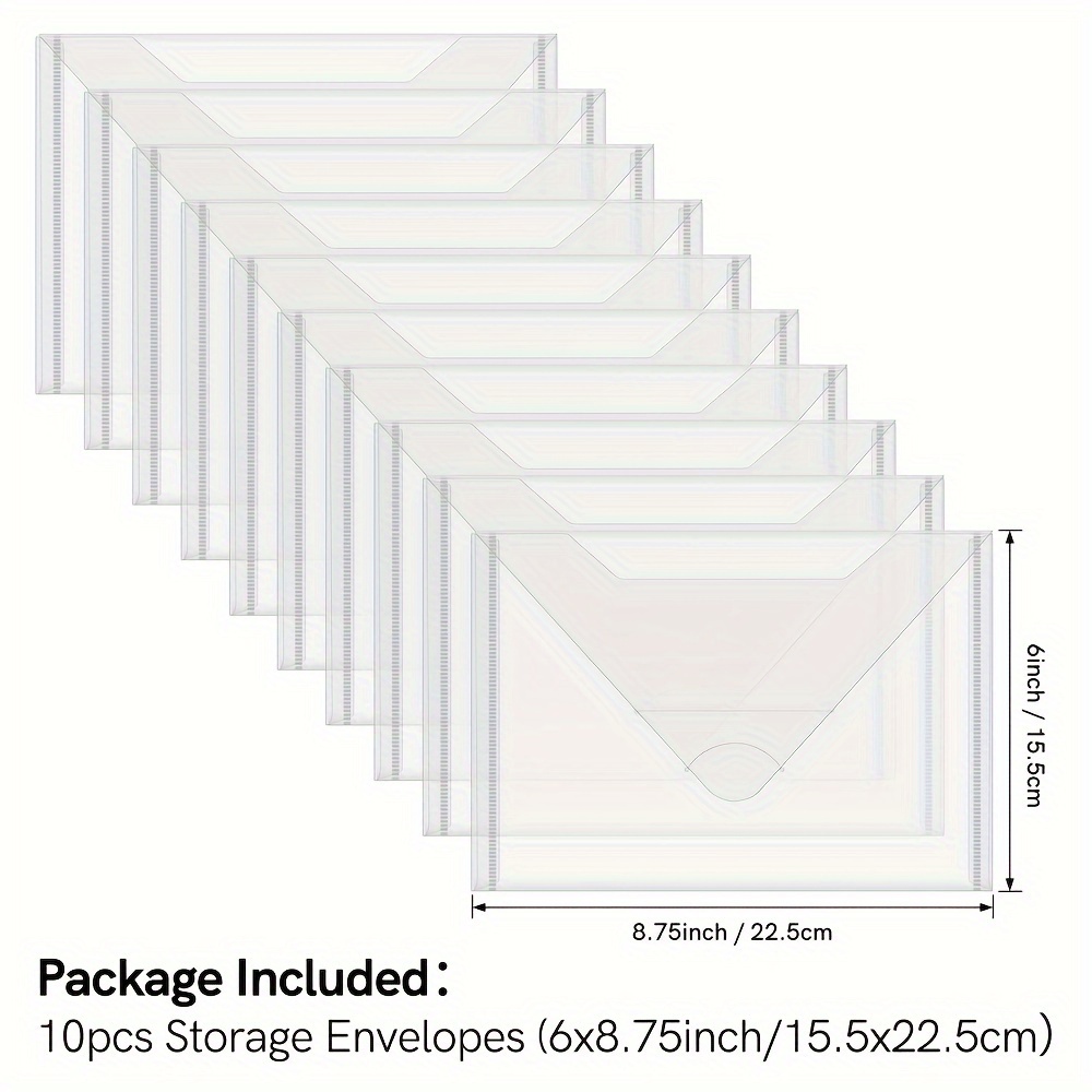 10pcs Storage Envelope Set - Plastic Folders For Scrapbooking, , Cutting Dies & Paper Crafts Organization