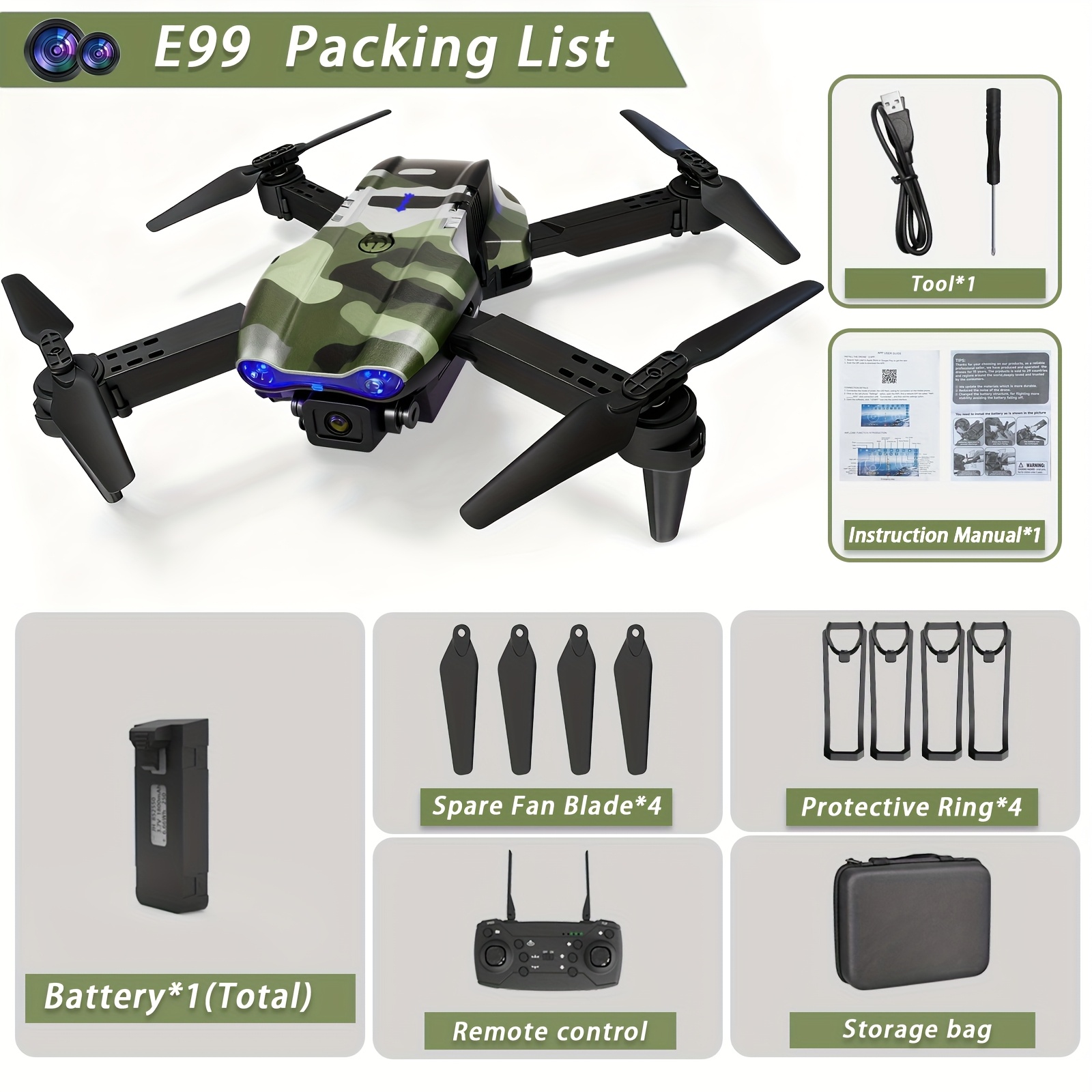 Foldable HD Quadcopter Drone with Dual Cameras, APP Control, Real-Time Video, Multiple Battery Options, Indoor and Outdoor Use
