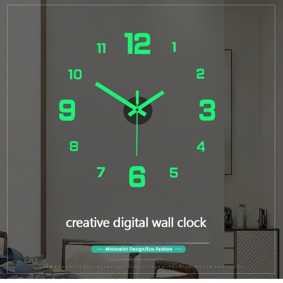 3d   wall clock non ticking silent operation diy adjustable size acrylic battery operated mechanical clock with illuminated display for living room and bedroom aa battery required details 0