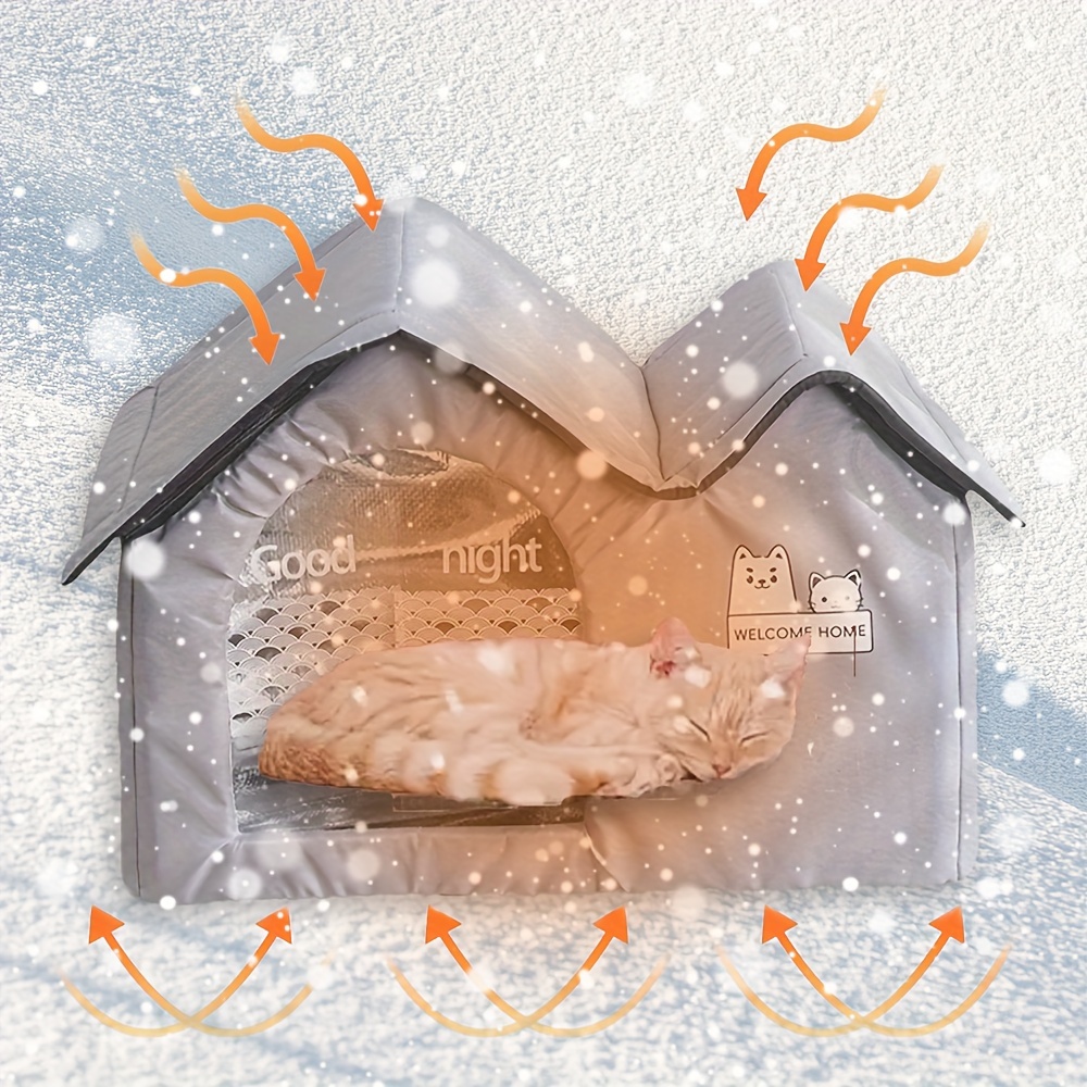 

Cat House Mat - & Insulated, , -warming For , Includes Fleece Blanket ()