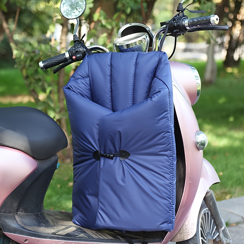 

Housse coupe-vent pour scooter électrique d'hiver, fibre de polyester imperméable, doublure en épaisse , protecteur de chaleur détachable pour véhicules électriques à batterie