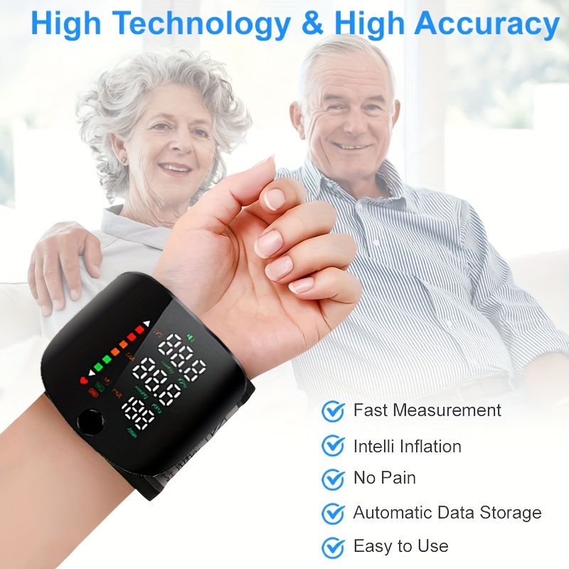 Wrist Electronic Blood Pressure Monitor with LCD Display, Memory, Charging, and Language Playback, Multiple Models Available