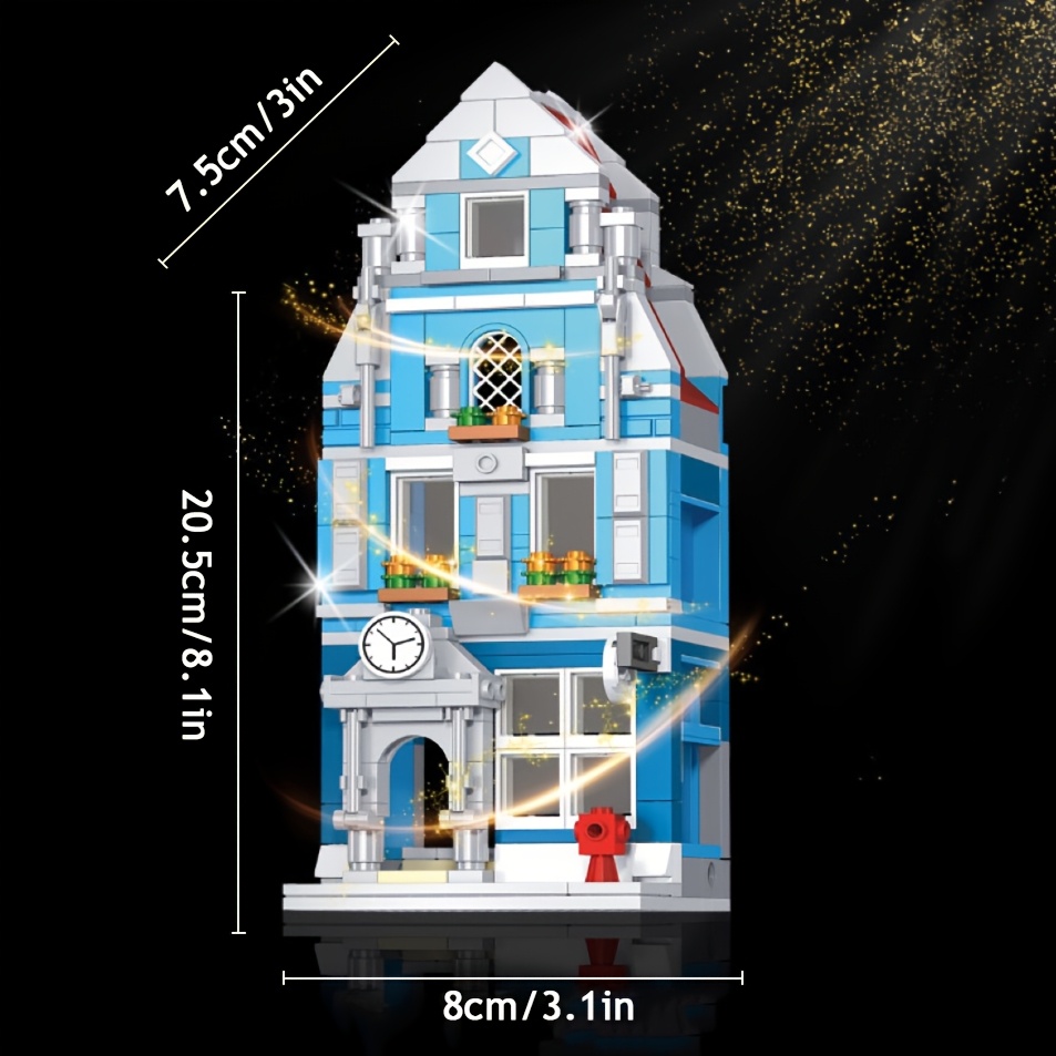 TEMU Bicycle Shop/ice /pharmacy/gym European (four-in-one, Building Block Set Model - Creative Desktop Diy Decoration, Perfect Gift For Christmas And