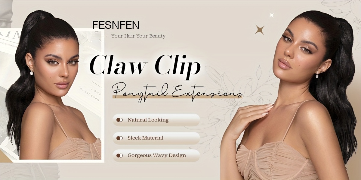   ponytail extensions long claw clip in ponytail hairpiece synthetic pony tails hair piece ponytail with claw clip natural wavy hairpieces for women 20 inch details 0