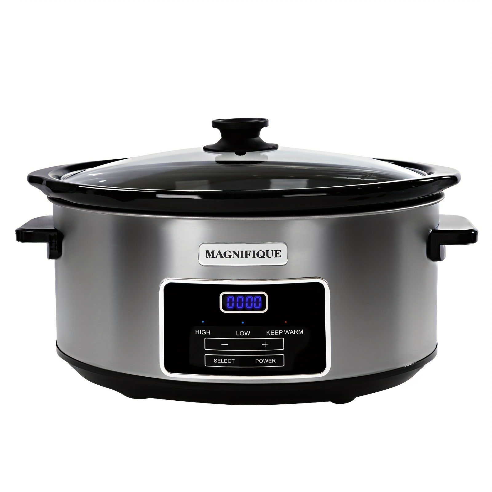 

8-quart Digital Programmable Slow Cooker With Timer - Small Kitchen Appliance For Family Dinners - Serves 10+ People - Heat Settings: Warm, Low And High