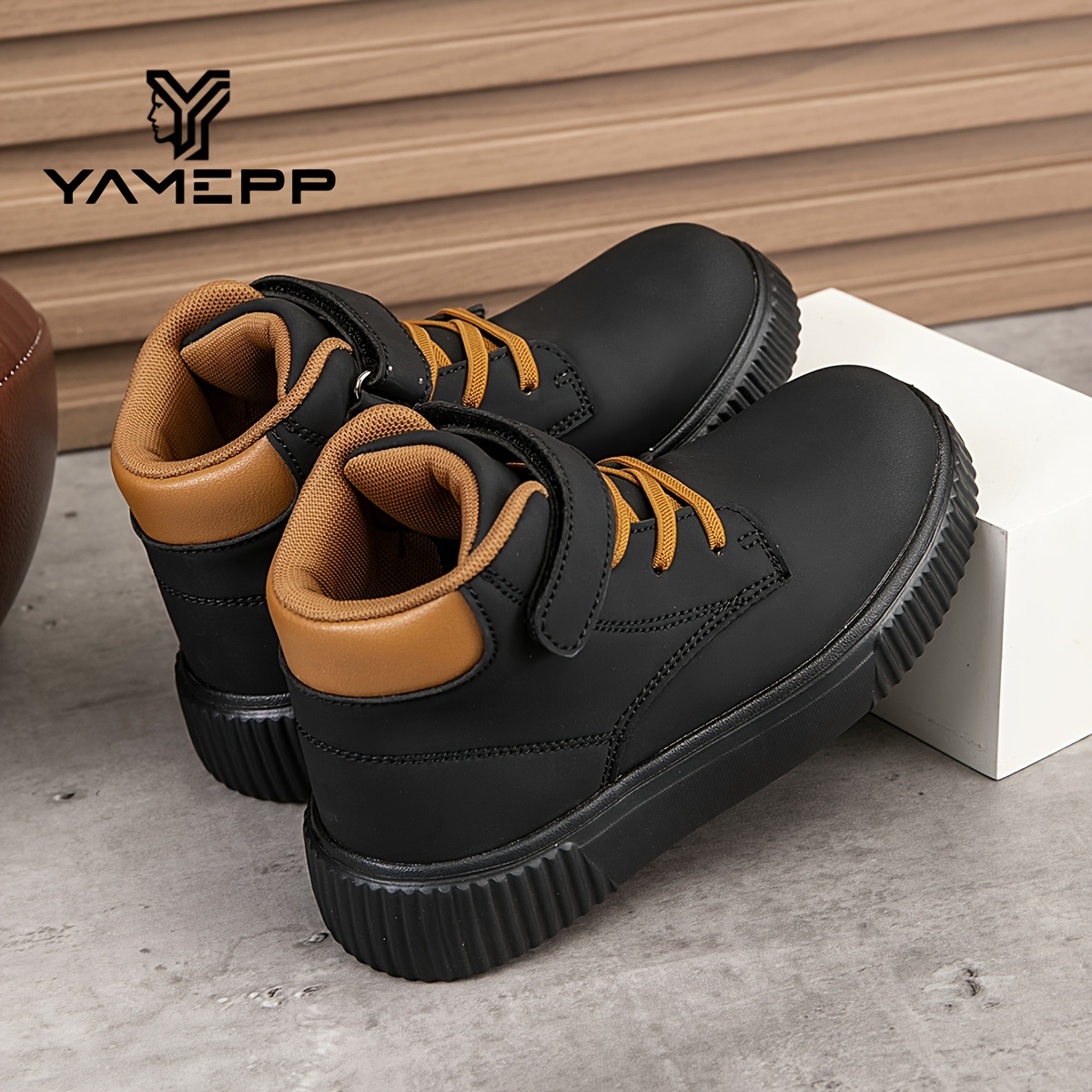 Kids' Fashionable Versatile Lightweight Durable Casual Shoes | Cute Vintage High-Top Walking Shoes with Soft Flat Sole for Sports and Daily Use | All-Season Comfortable Fabric Lining, Fastener, Perfect for Boys and Girls
