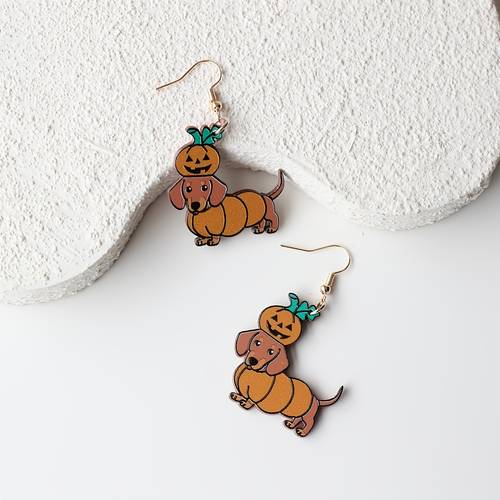 1 pair cute cartoon dog earrings halloween fun womens earrings fashion jewelry for daily party halloween gift for