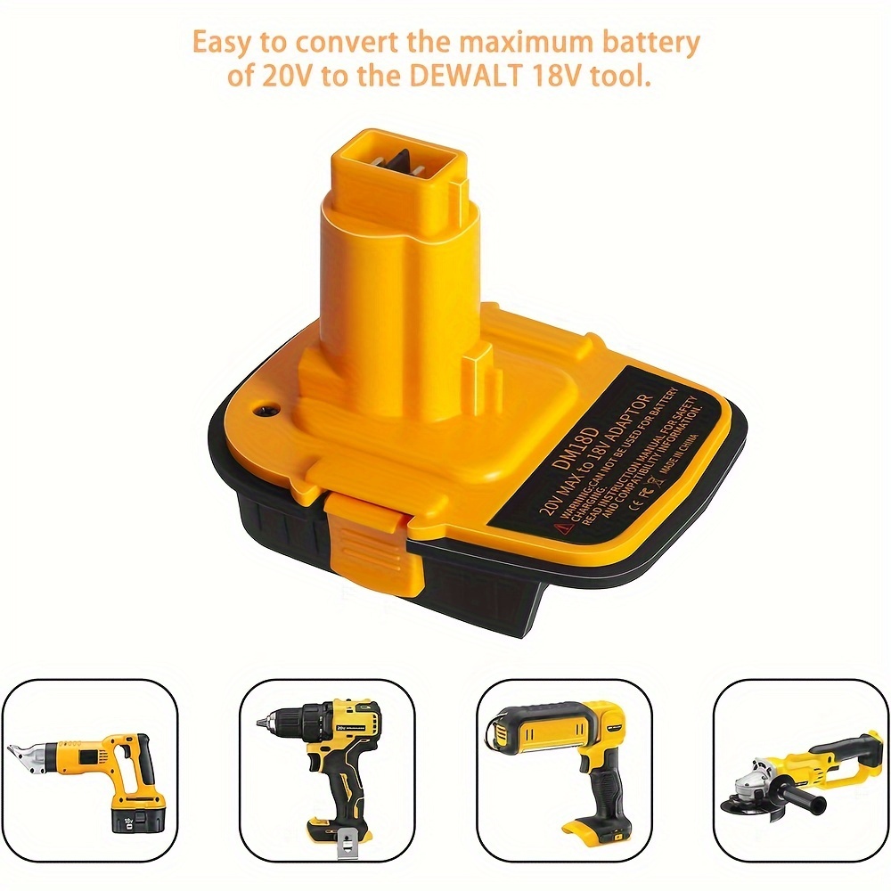 2pcs for Dewalt 20V to 18V Battery Adapter *18D DCA1820 Converter for  Dewalt 18V/20V M18 18V Lithium-ion Batteries, for Dewalt