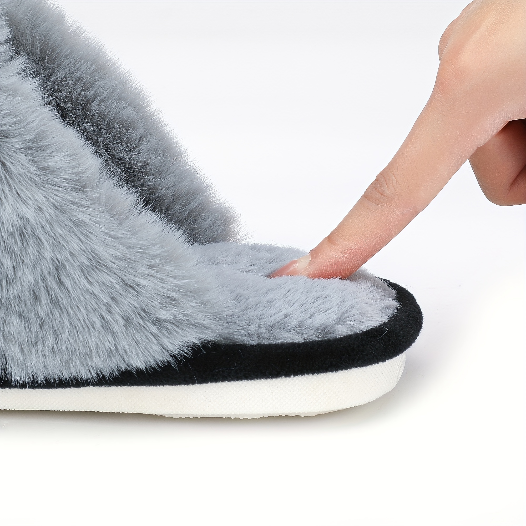 womens slippers memory foam house slippers fuzzy scuffs Temu - Main Image
