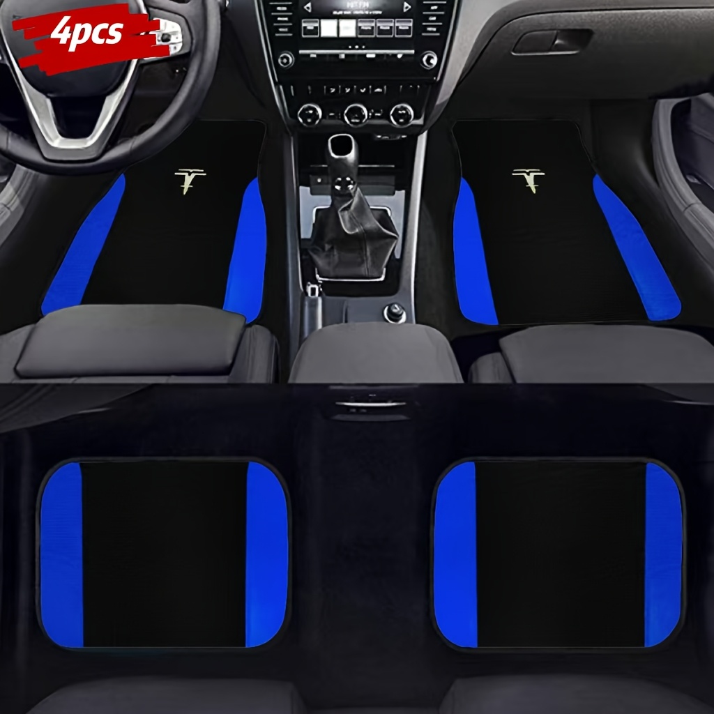 

4pcs - Printed Car Floor Mats - , For Suvs, Trucks & Sedans -