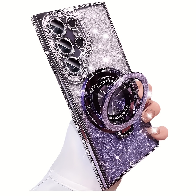 TEMU Phone Case - [side Drill Shimmering Magnetic Bracket] Suitable For Galaxy S26 Ultra S26 S26 Plus S25 S24 S23 S22 S23 Plus S24 Ultra S25 Side