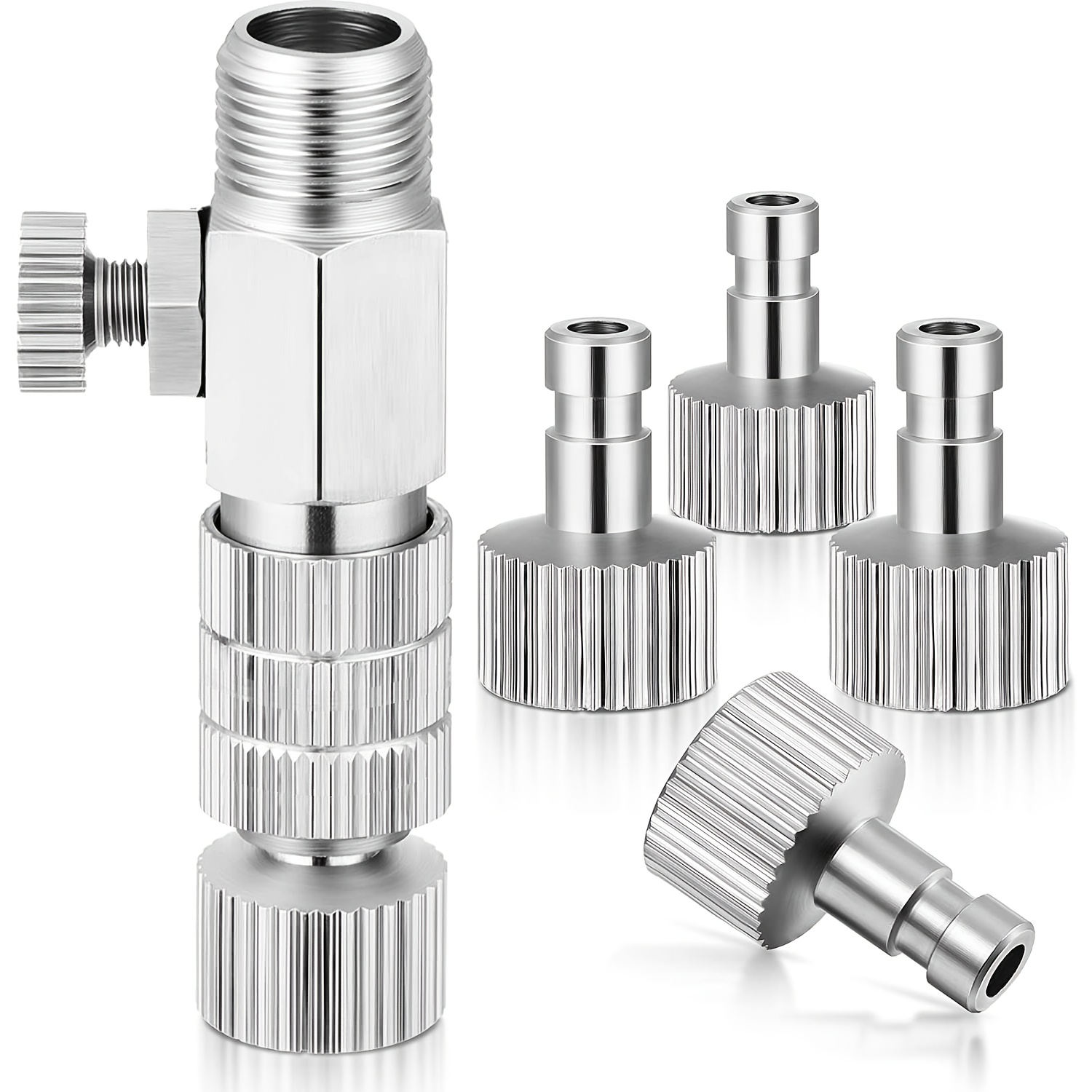 

Airbrush Quick Release Disconnect With 5 Male Fitting, 1/8" Bsp Male And Female Set With Airflow Adjustment Control Valve